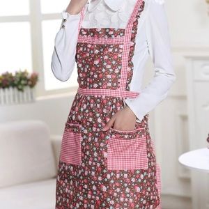 Flower Print Apron With Pockets